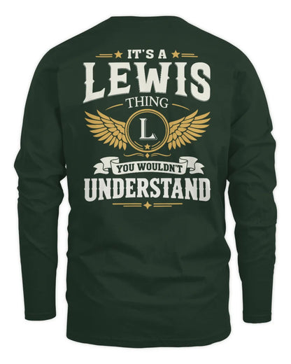 LEWIS KT06-M008 It’s a [NAME] Thing – You Wouldn’t Understand | Personalized Vintage T-Shirt - Men's Long Sleeved T-Shirt - Forest Green
