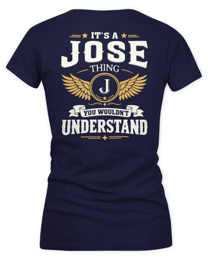 JOSE KT06-M008 It’s a [NAME] Thing – You Wouldn’t Understand | Personalized Vintage T-Shirt - Women's V-Neck T-Shirt - Navy
