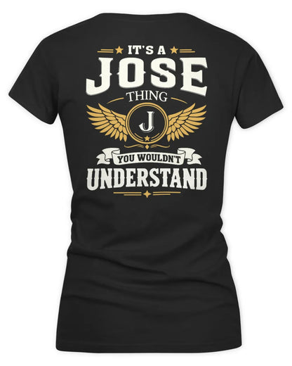 JOSE KT06-M008 It’s a [NAME] Thing – You Wouldn’t Understand | Personalized Vintage T-Shirt - Women's V-Neck T-Shirt - Black