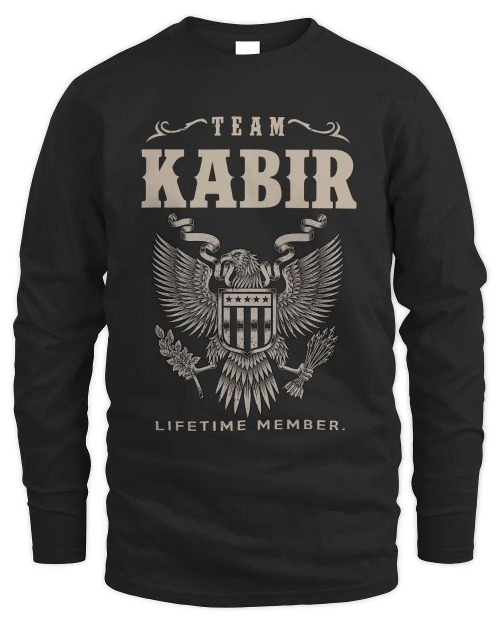 KABIR TP06-K82 – Personalized Classic Style Apparel “Team NAME Lifetime Member” - Men's Long Sleeved T-Shirt - Black
