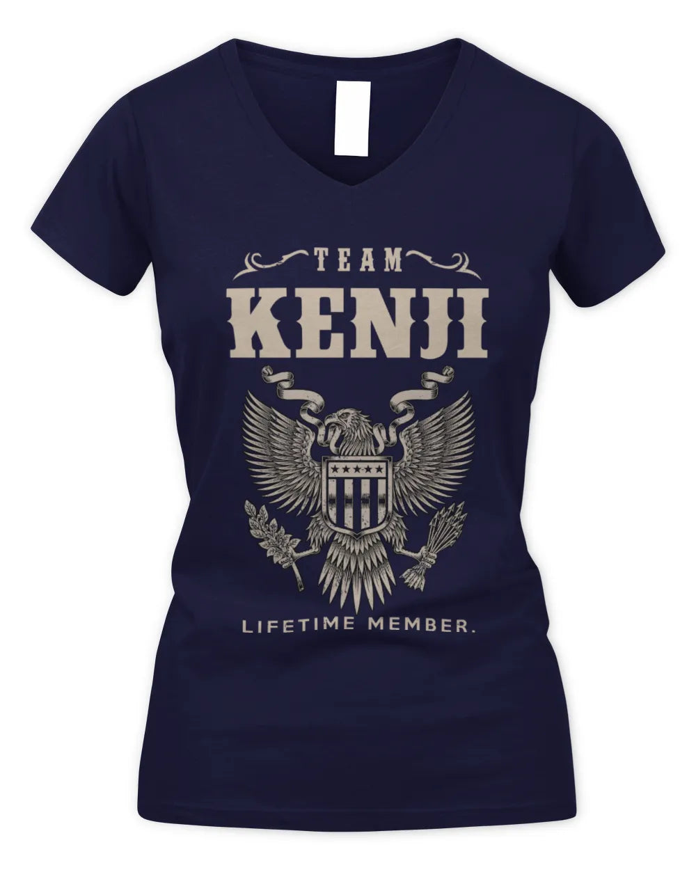 KENJI TP06-K82 – Personalized Classic Style Apparel “Team NAME Lifetime Member” - Women's V-Neck T-Shirt - Navy