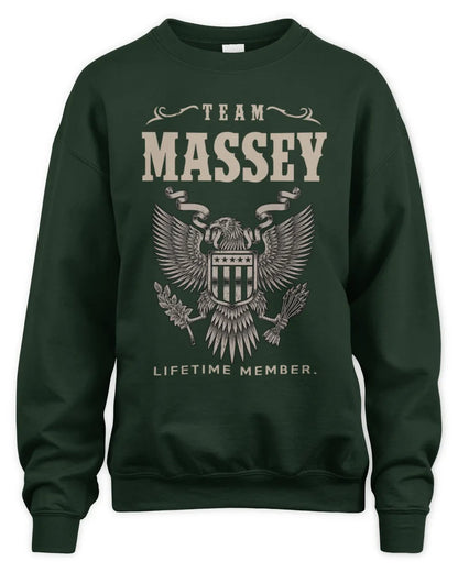 MASSEY TP06-K82 – Personalized Classic Style Apparel “Team NAME Lifetime Member” - Unisex Sweatshirt - Forest Green