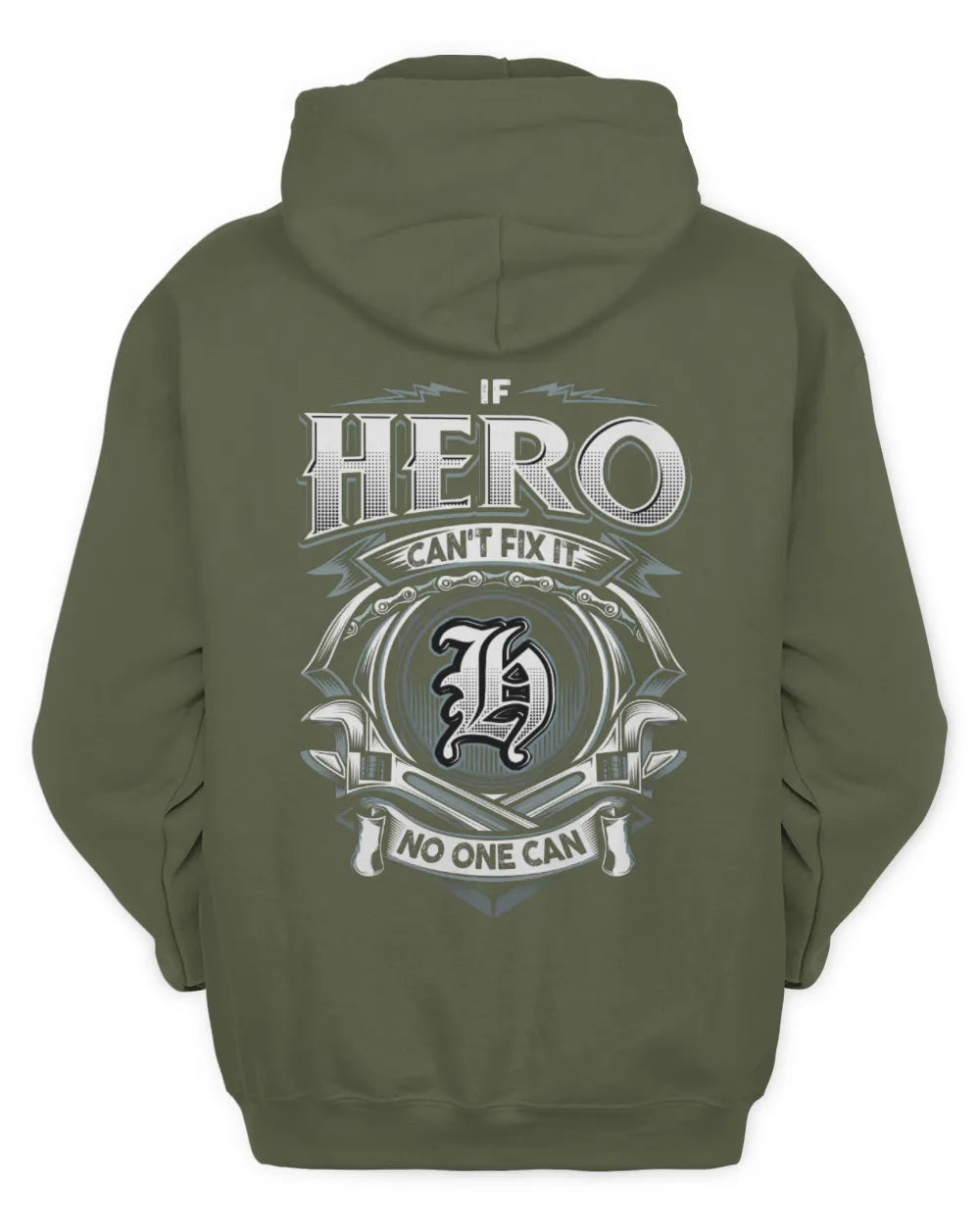 HERO AP81-K4-626 - Personalized Ahmed Quote Apparel “If Ahmed Can't Fix It, No One Can” - Unisex Hoodie - Military Green