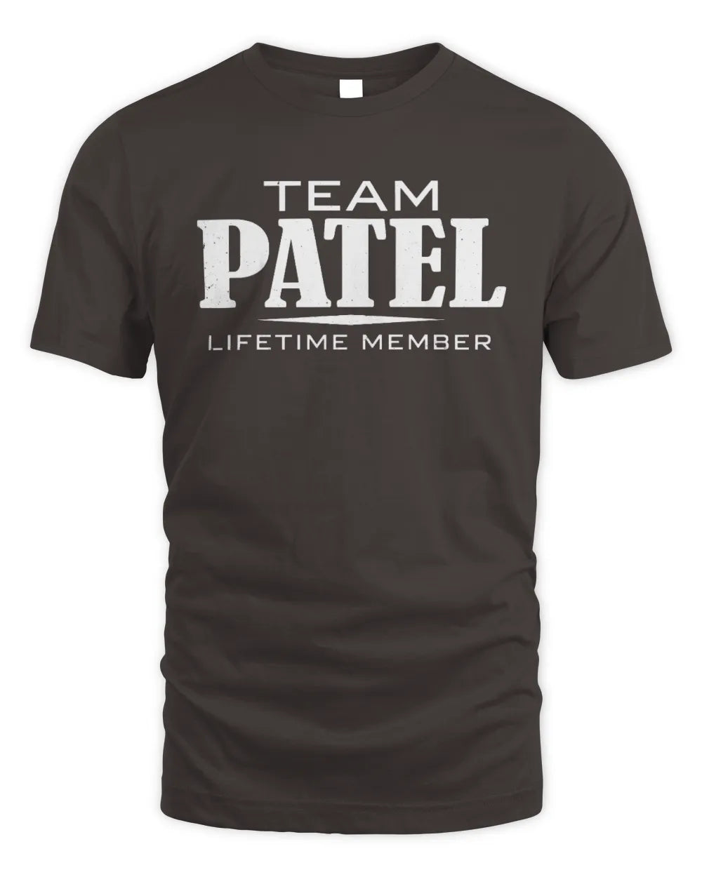 PATEL BL62-K4-128 - Personalized “Team NAME Lifetime Member” - Unisex Standard T-Shirt - Dark Chocolate