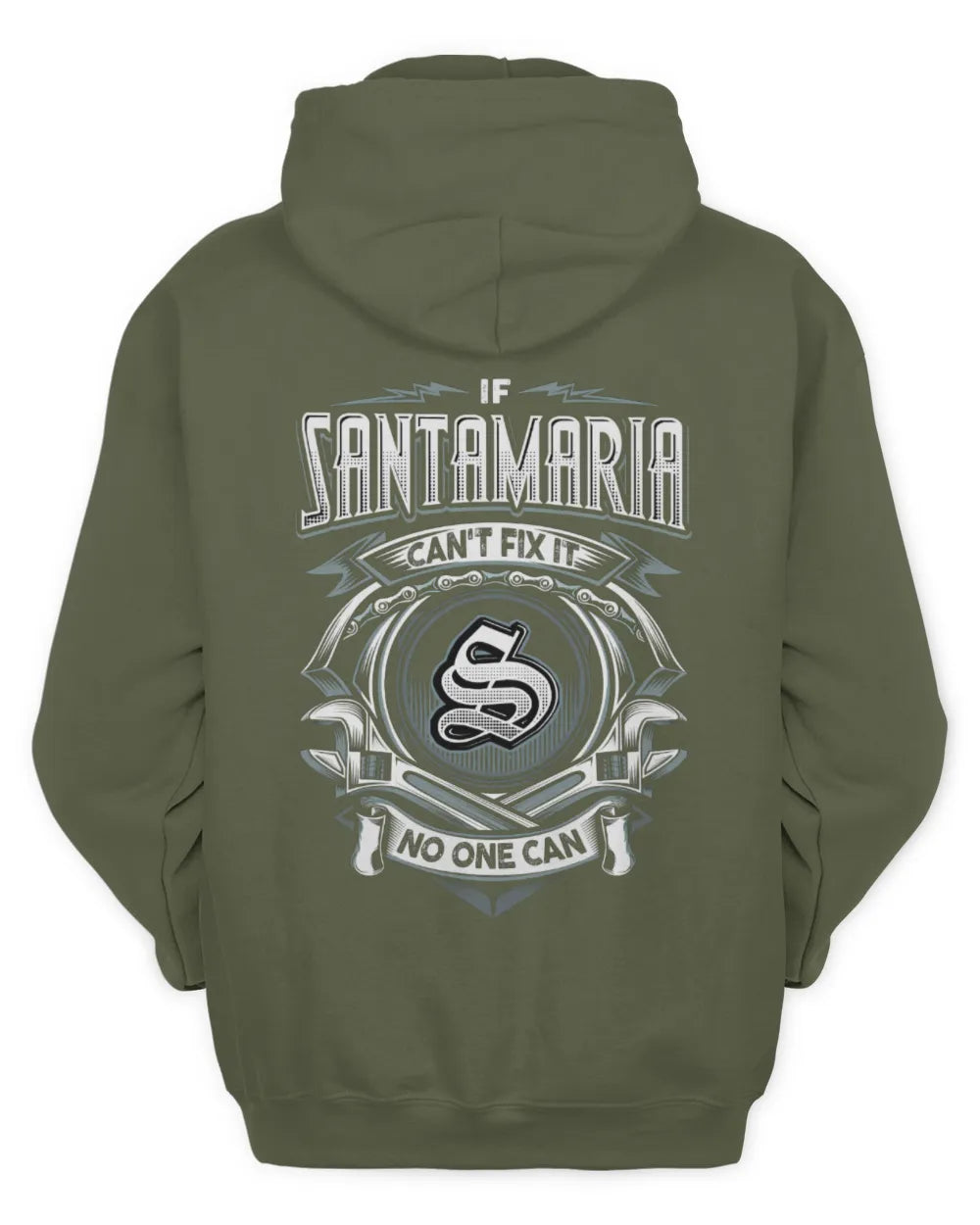 SANTAMARIA AP81-K4-626 - Personalized Ahmed Quote Apparel “If Ahmed Can't Fix It, No One Can” - Unisex Hoodie - Military Green