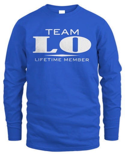 LO BL62-K4-128 - Personalized “Team NAME Lifetime Member” - Men's Long Sleeved T-Shirt - Royal