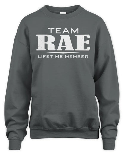 RAE BL62-K4-128 - Personalized “Team NAME Lifetime Member” - Unisex Sweatshirt - Charcoal