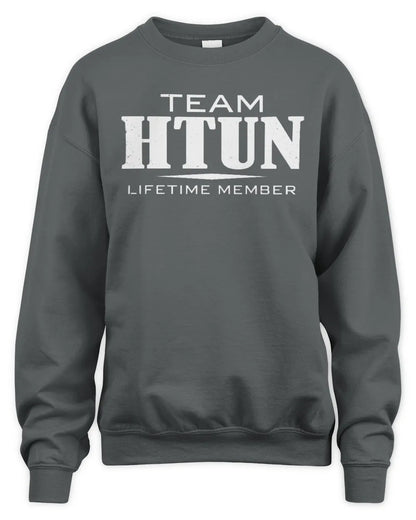 HTUN BL62-K4-128 - Personalized “Team NAME Lifetime Member” - Unisex Sweatshirt - Charcoal