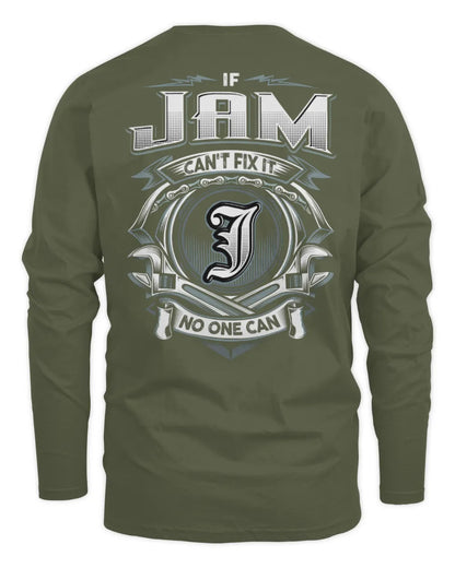 JAM AP81-K4-626 - Personalized Ahmed Quote Apparel “If Ahmed Can't Fix It, No One Can” - Men's Long Sleeved T-Shirt - Military Green