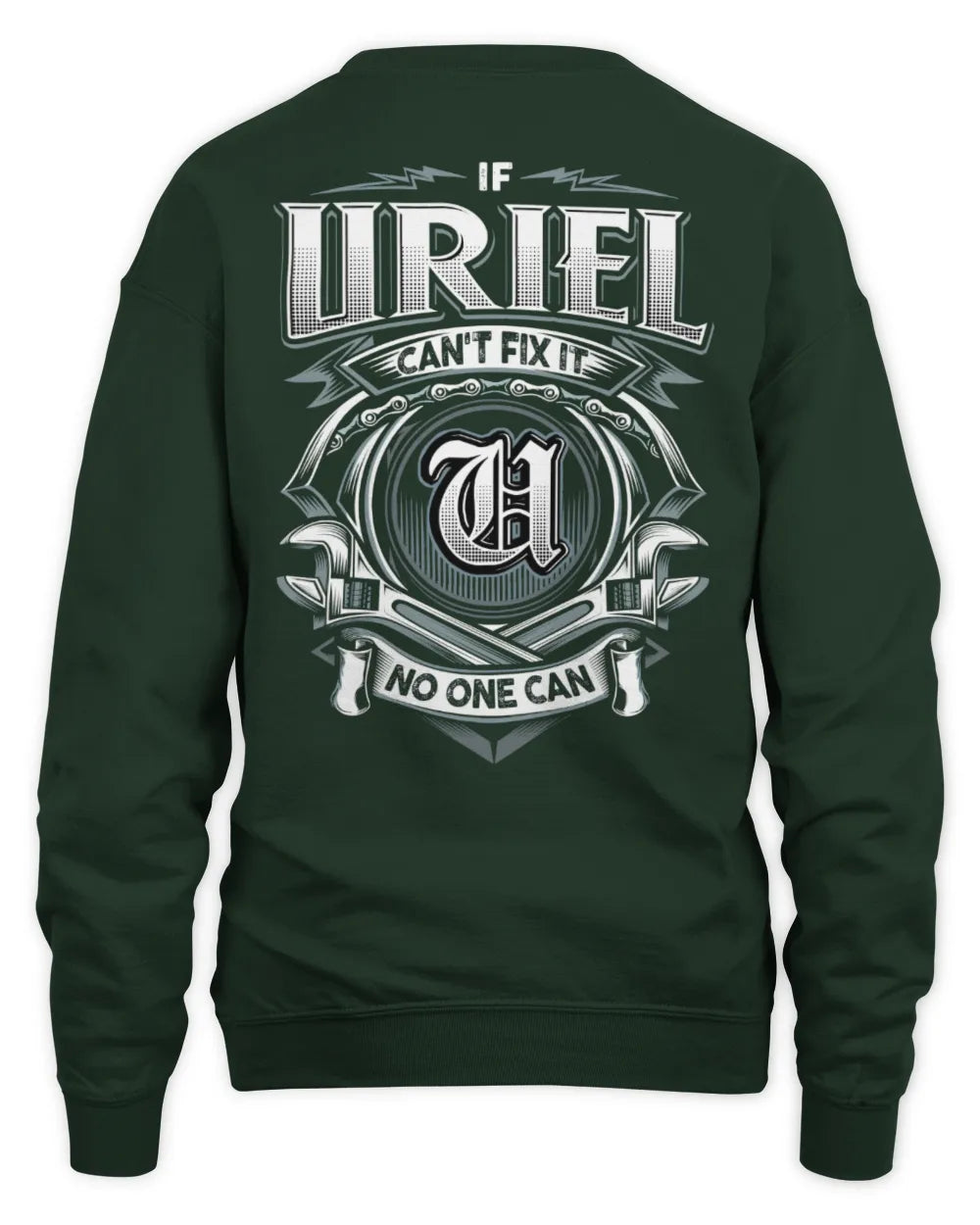 URIEL AP81-K4-626 - Personalized Ahmed Quote Apparel “If Ahmed Can't Fix It, No One Can” - Unisex Sweatshirt - Forest Green