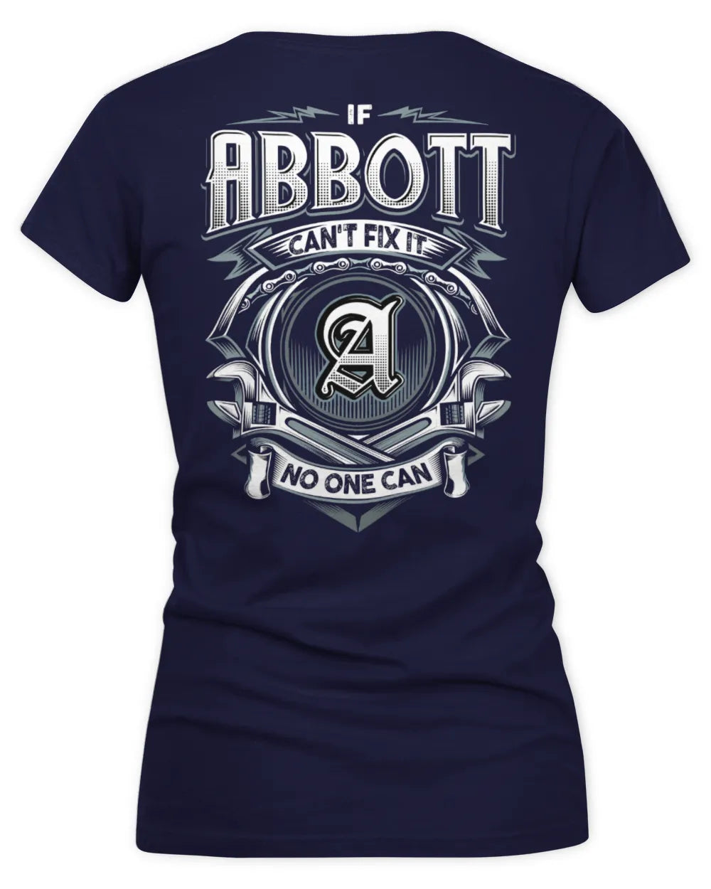 ABBOTT AP81-K4-626 - Personalized Ahmed Quote Apparel “If Ahmed Can't Fix It, No One Can” - Women's V-Neck T-Shirt - Navy