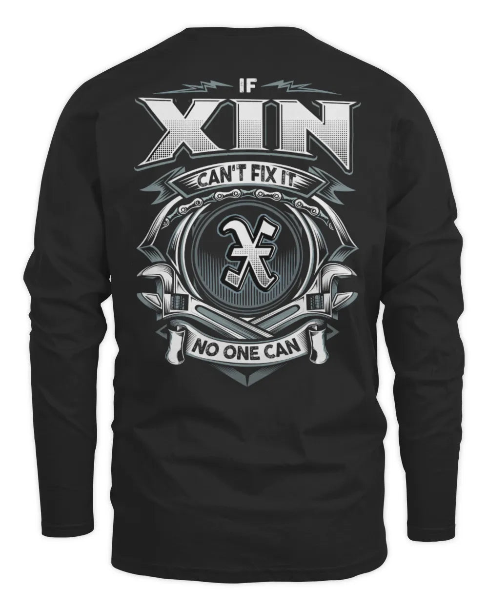 XIN AP81-K4-626 - Personalized Ahmed Quote Apparel “If Ahmed Can't Fix It, No One Can” - Men's Long Sleeved T-Shirt - Black