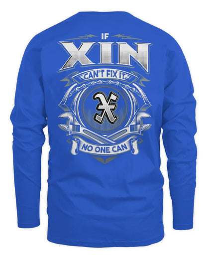 XIN AP81-K4-626 - Personalized Ahmed Quote Apparel “If Ahmed Can't Fix It, No One Can” - Men's Long Sleeved T-Shirt - Royal