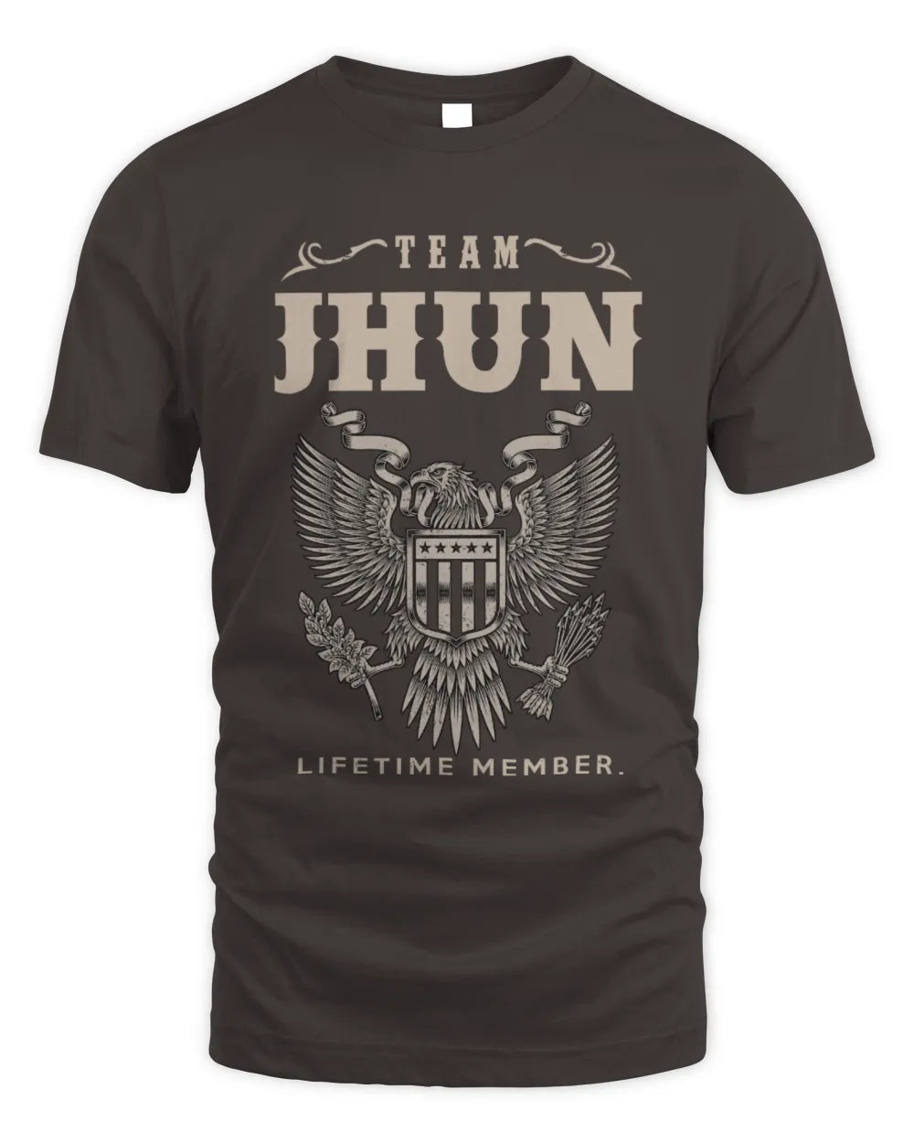 JHUN TP06-K82 – Personalized Classic Style Apparel “Team NAME Lifetime Member” - Unisex Standard T-Shirt - Dark Chocolate