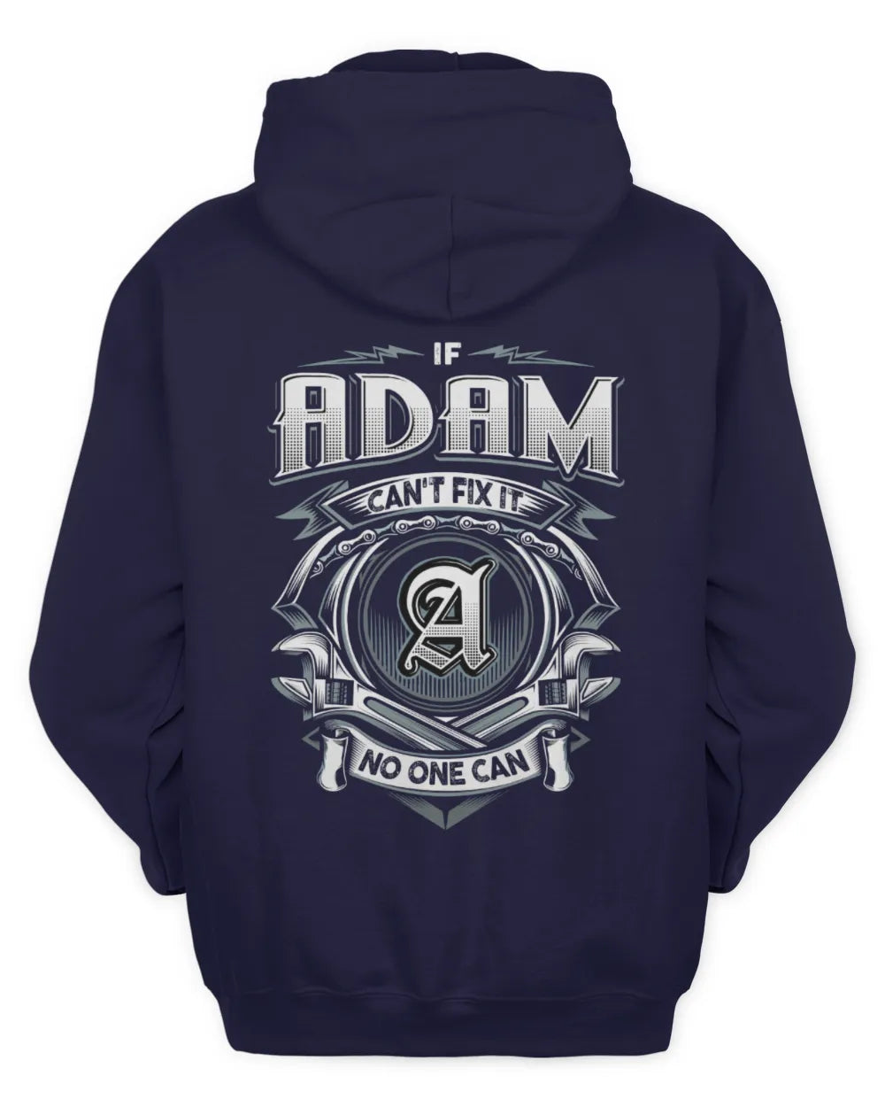 ADAM AP81-K4-626 - Personalized Ahmed Quote Apparel “If Ahmed Can't Fix It, No One Can” - Unisex Hoodie - Navy