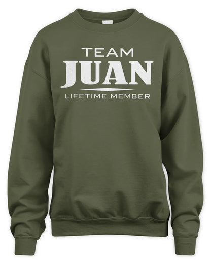 JUAN BL62-K4-128 - Personalized “Team NAME Lifetime Member” - Unisex Sweatshirt - Military Green