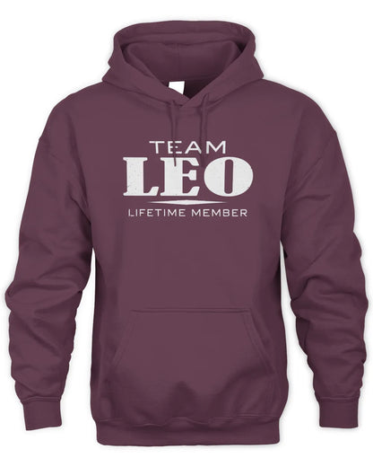 LEO BL62-K4-128 - Personalized “Team NAME Lifetime Member” - Unisex Hoodie - Maroon