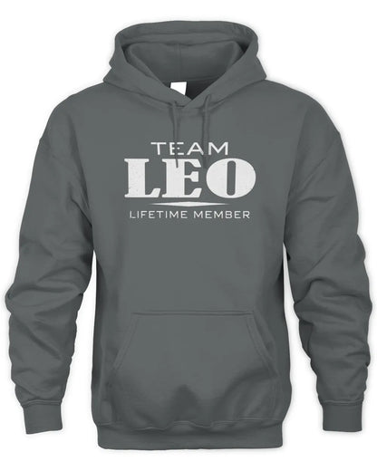 LEO BL62-K4-128 - Personalized “Team NAME Lifetime Member” - Unisex Hoodie - Charcoal