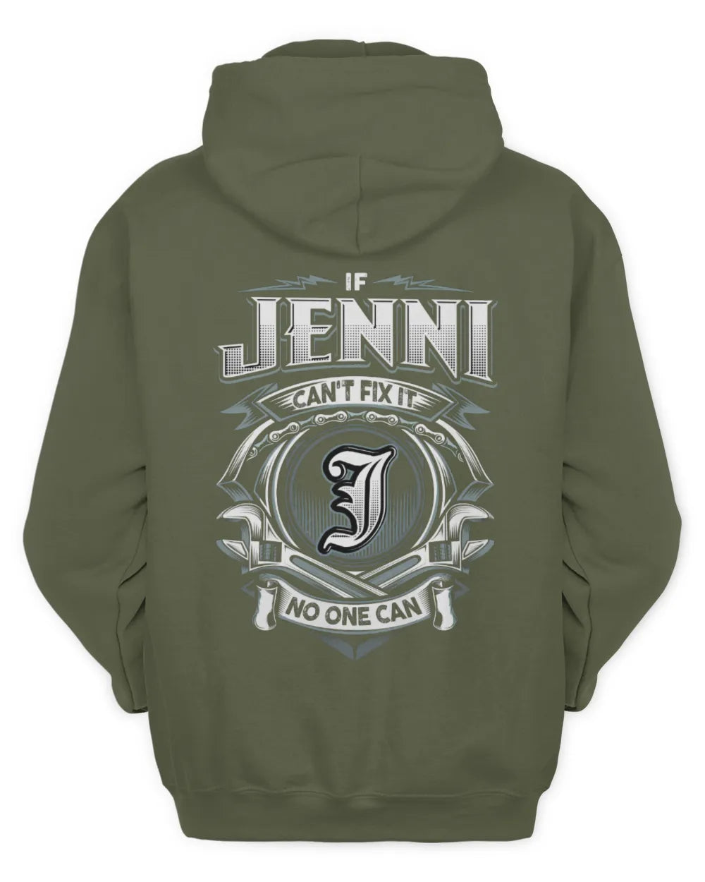 JENNI AP81-K4-626 - Personalized Ahmed Quote Apparel “If Ahmed Can't Fix It, No One Can” - Unisex Hoodie - Military Green
