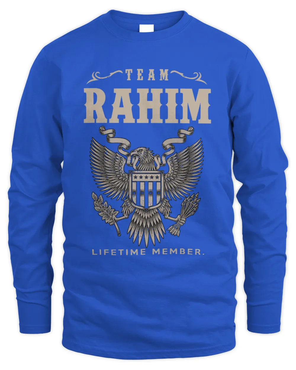 RAHIM TP06-K82 – Personalized Classic Style Apparel “Team NAME Lifetime Member” - Men's Long Sleeved T-Shirt - Royal