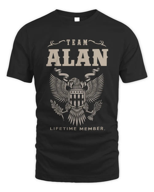 ALAN TP06-K82 – Personalized Classic Style Apparel “Team NAME Lifetime Member” - Unisex Standard T-Shirt - Black
