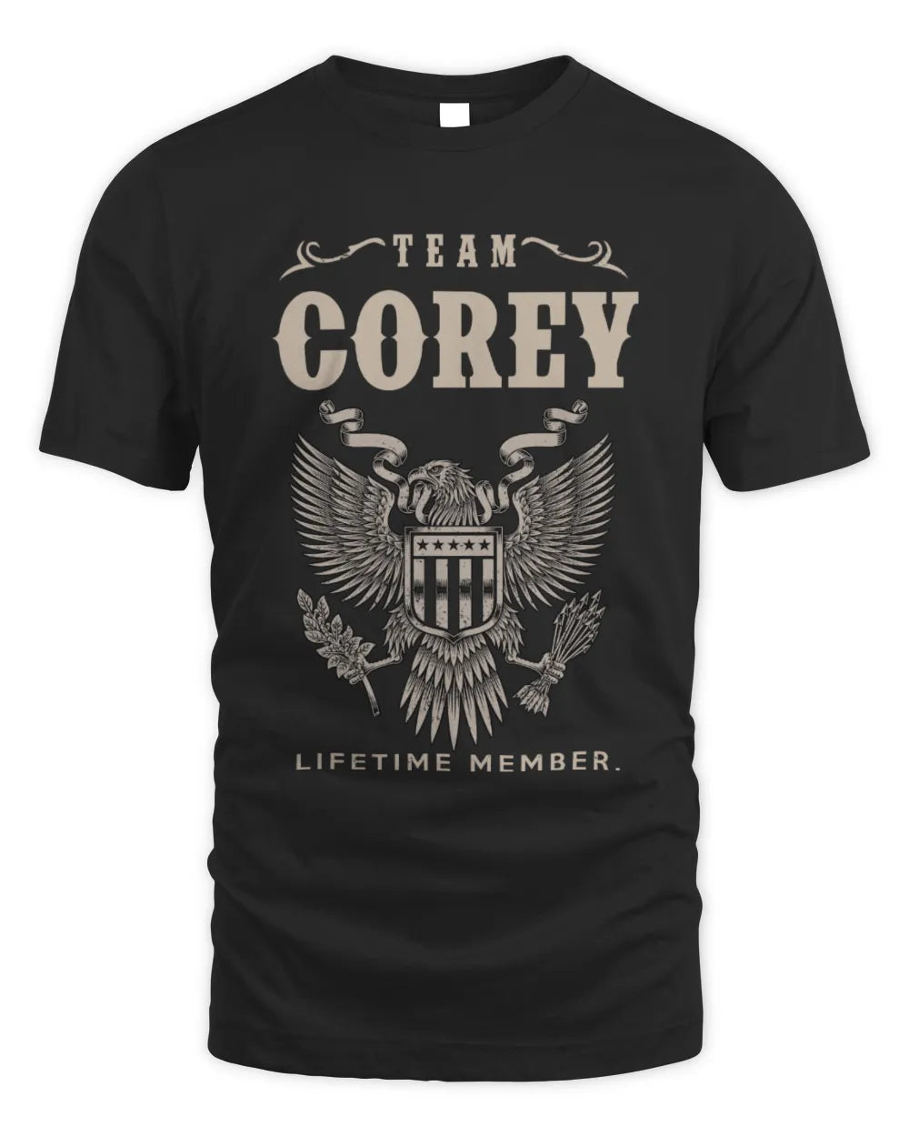 COREY TP06-K82 – Personalized Classic Style Apparel “Team NAME Lifetime Member” - Unisex Standard T-Shirt - Black