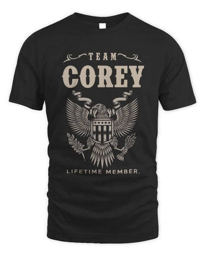 COREY TP06-K82 – Personalized Classic Style Apparel “Team NAME Lifetime Member” - Unisex Standard T-Shirt - Black
