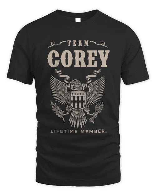COREY TP06-K82 – Personalized Classic Style Apparel “Team NAME Lifetime Member” - Unisex Standard T-Shirt - Black