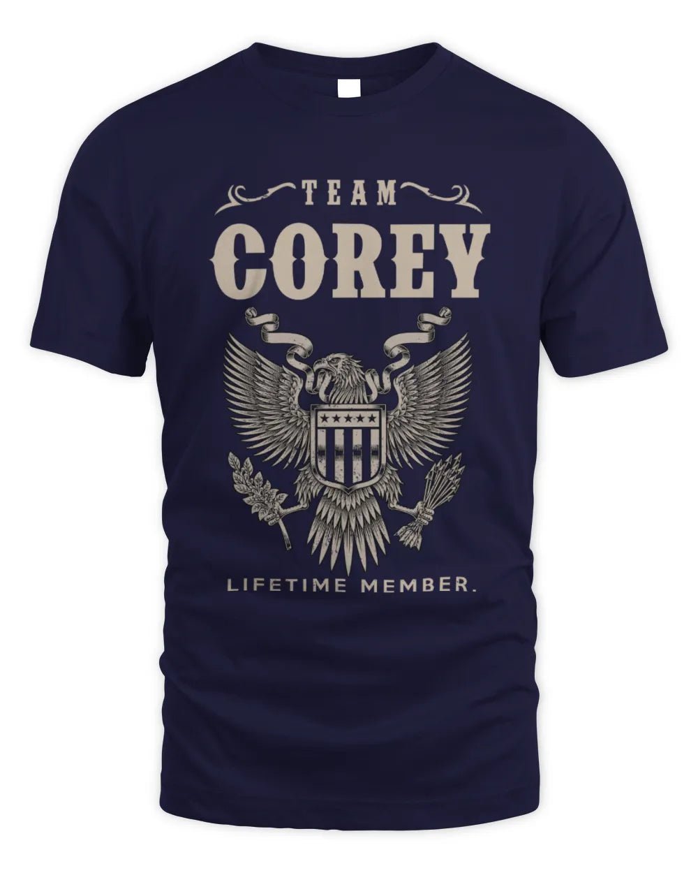 COREY TP06-K82 – Personalized Classic Style Apparel “Team NAME Lifetime Member” - Unisex Standard T-Shirt - Navy