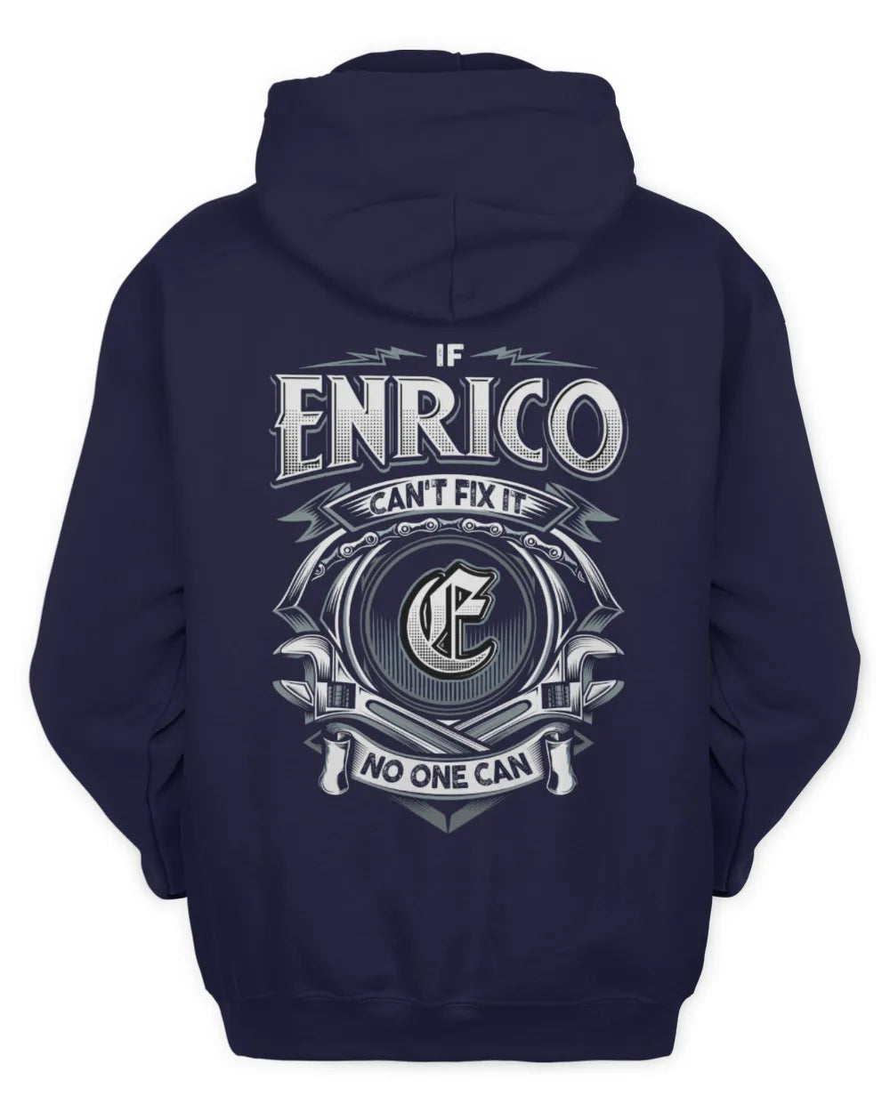 ENRICO AP81-K4-626 - Personalized Ahmed Quote Apparel “If Ahmed Can't Fix It, No One Can” - Unisex Hoodie - Navy