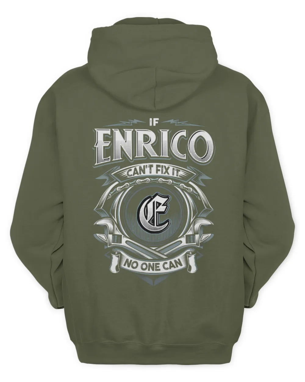 ENRICO AP81-K4-626 - Personalized Ahmed Quote Apparel “If Ahmed Can't Fix It, No One Can” - Unisex Hoodie - Military Green