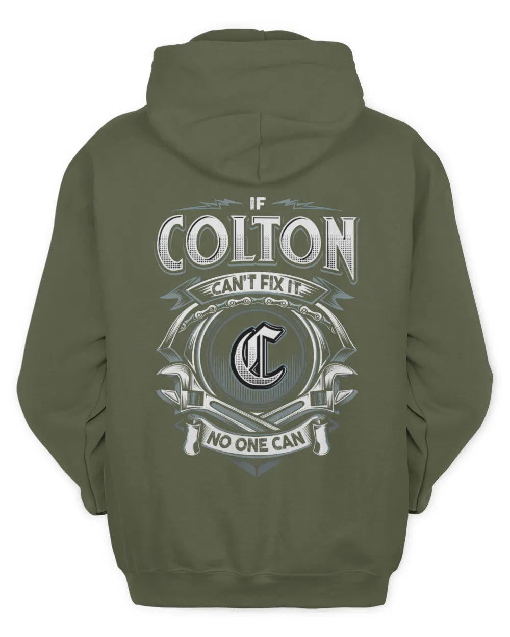 COLTON AP81-K4-626 - Personalized Ahmed Quote Apparel “If Ahmed Can't Fix It, No One Can” - Unisex Hoodie - Military Green