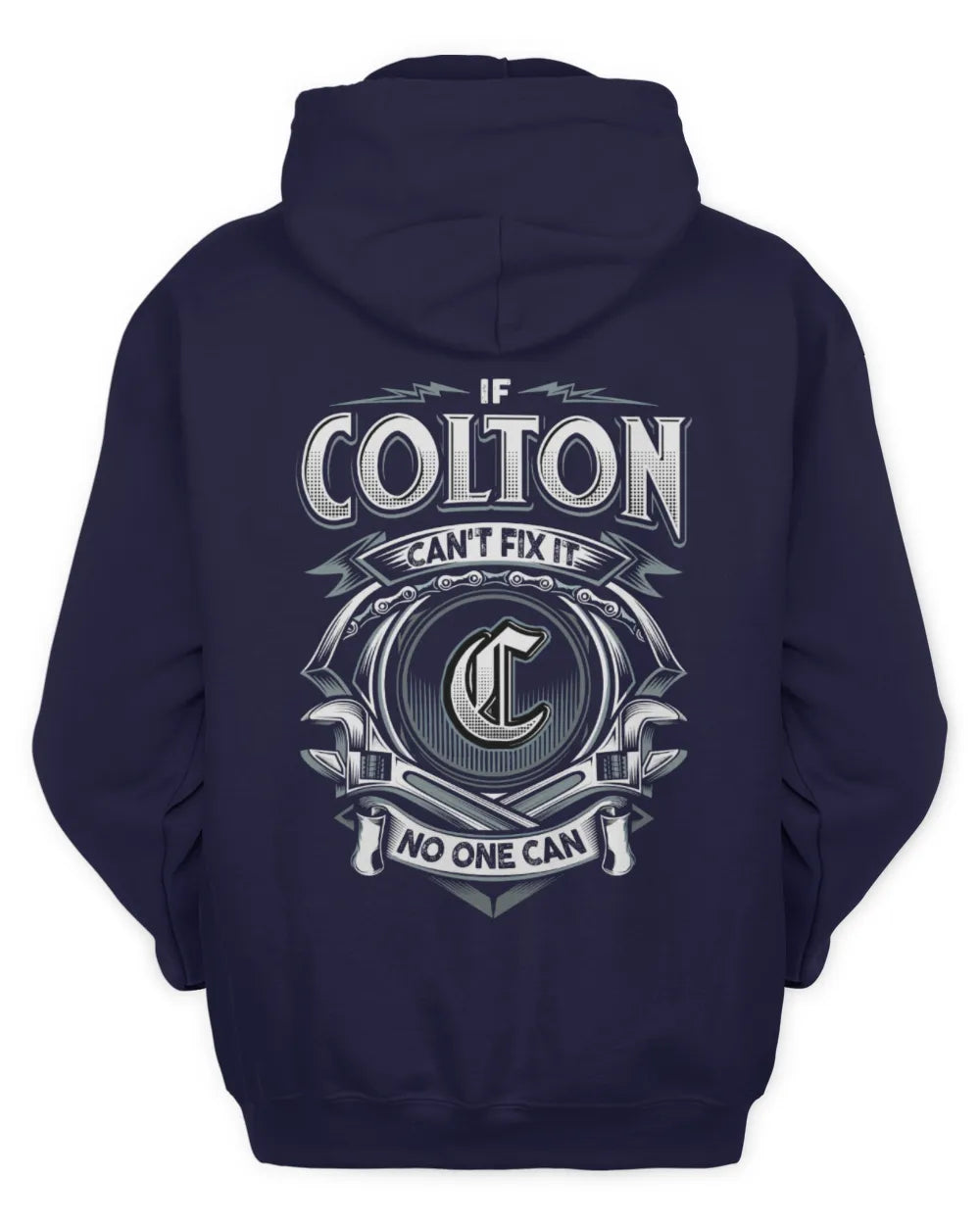 COLTON AP81-K4-626 - Personalized Ahmed Quote Apparel “If Ahmed Can't Fix It, No One Can” - Unisex Hoodie - Navy