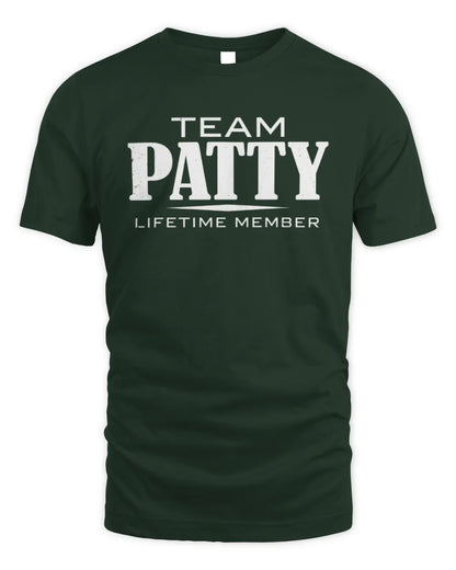 PATTY BL62-K4-128 - Personalized “Team NAME Lifetime Member” - Unisex Standard T-Shirt - Forest Green