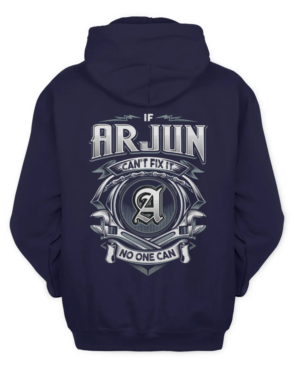 ARJUN AP81-K4-626 - Personalized Ahmed Quote Apparel “If Ahmed Can't Fix It, No One Can” - Unisex Hoodie - Navy