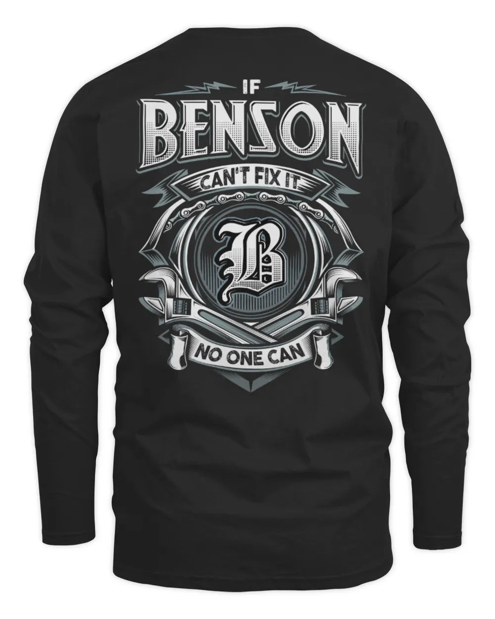BENSON AP81-K4-626 - Personalized Ahmed Quote Apparel “If Ahmed Can't Fix It, No One Can” - Men's Long Sleeved T-Shirt - Black