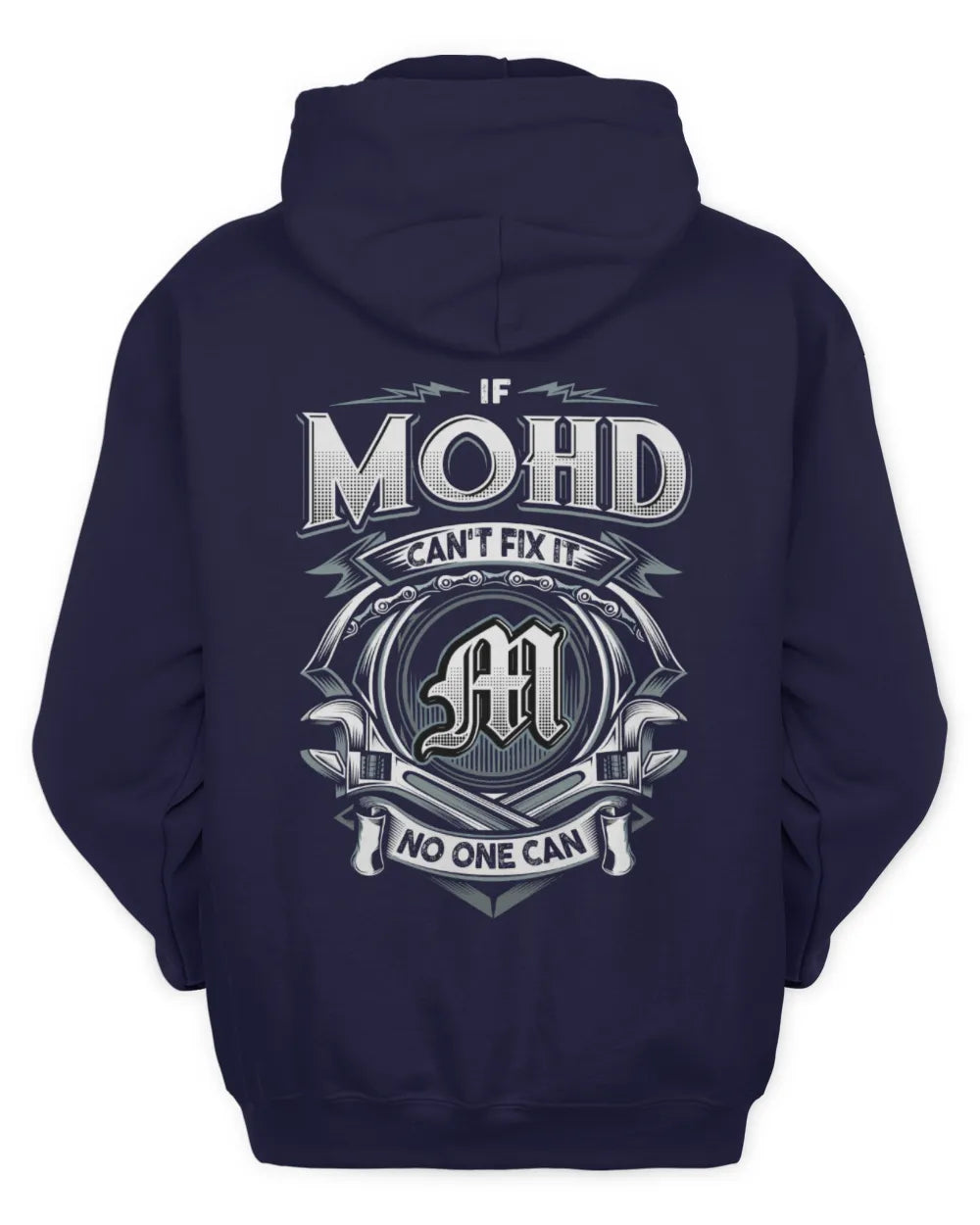 MOHD AP81-K4-626 - Personalized Ahmed Quote Apparel “If Ahmed Can't Fix It, No One Can” - Unisex Hoodie - Navy