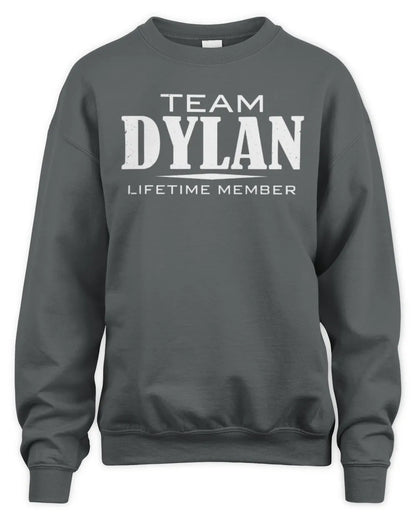 DYLAN BL62-K4-128 - Personalized “Team NAME Lifetime Member” - Unisex Sweatshirt - Charcoal