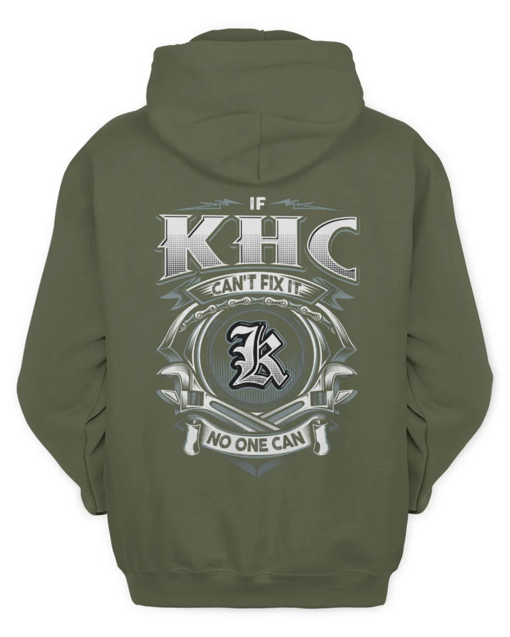 KHC AP81-K4-626 - Personalized Ahmed Quote Apparel “If Ahmed Can't Fix It, No One Can” - Unisex Hoodie - Military Green