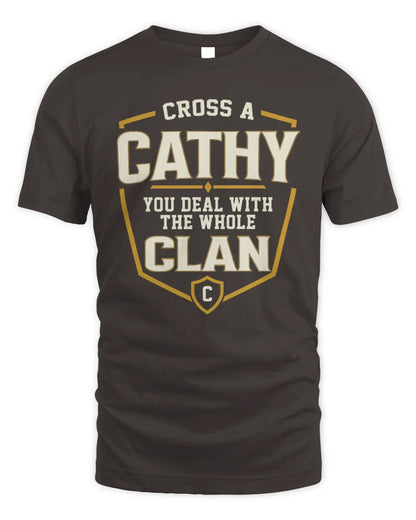 CATHY NT1-K008 Cross A/An NAME, You Deal With the Whole Clan | Personalized Vintage T-Shirt - Unisex Standard T-Shirt - Dark Chocolate
