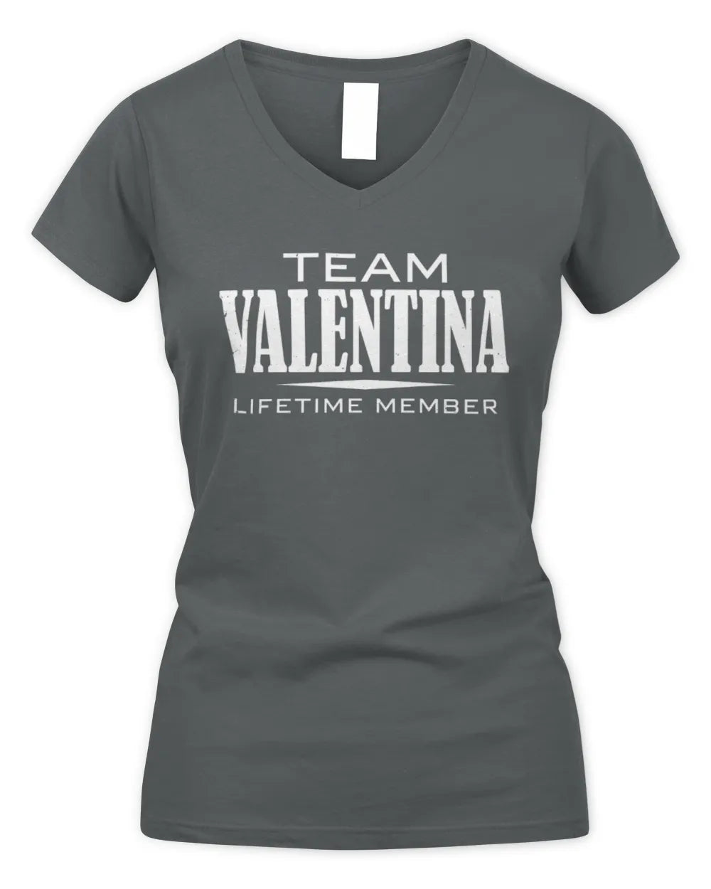 VALENTINA BL62-K4-128 - Personalized “Team NAME Lifetime Member” - Women's V-Neck T-Shirt - Charcoal