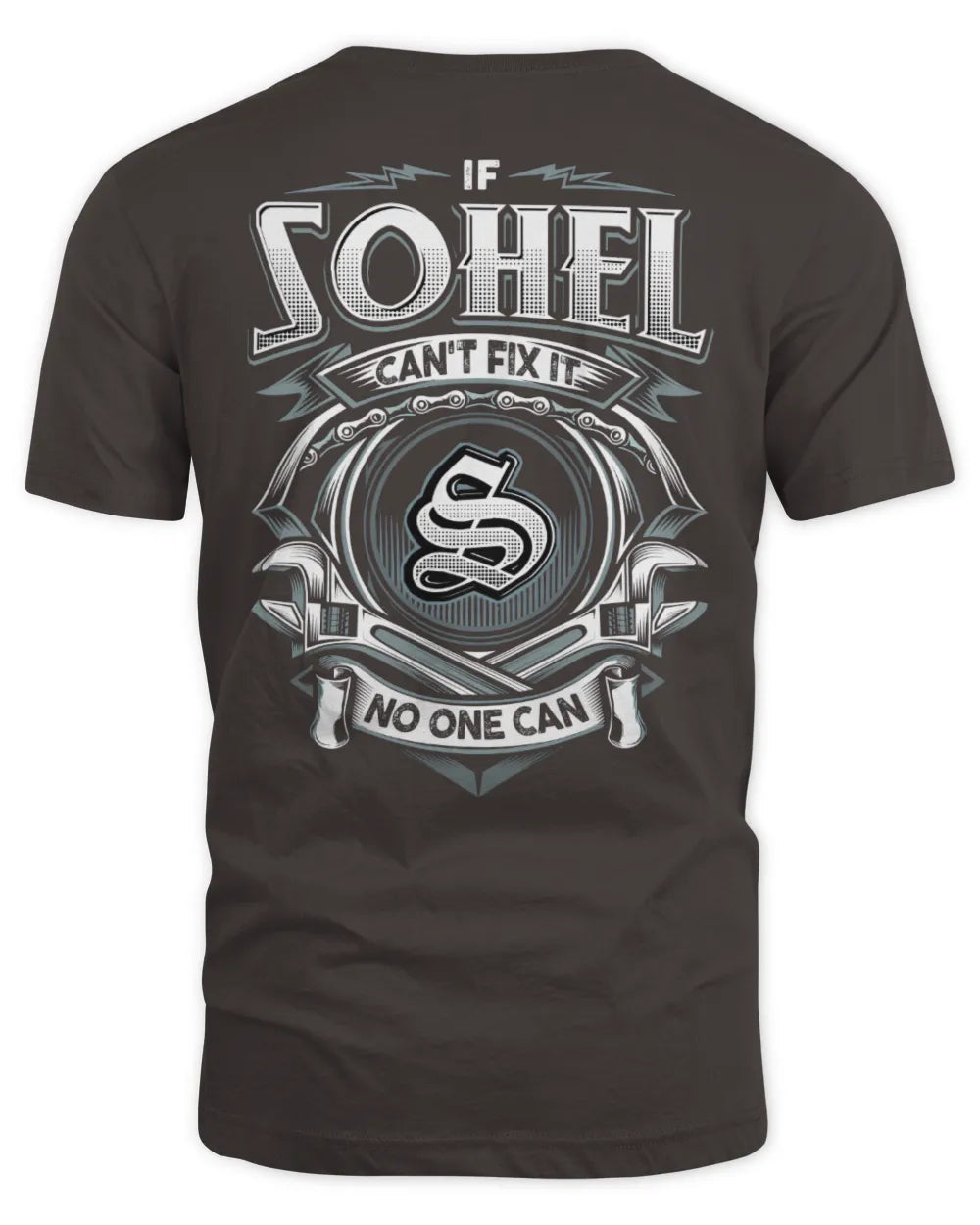 SOHEL AP81-K4-626 - Personalized Ahmed Quote Apparel “If Ahmed Can't Fix It, No One Can” - Unisex Standard T-Shirt - Dark Chocolate