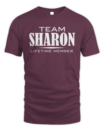 SHARON BL62-K4-128 - Personalized “Team NAME Lifetime Member” - Unisex Standard T-Shirt - Maroon