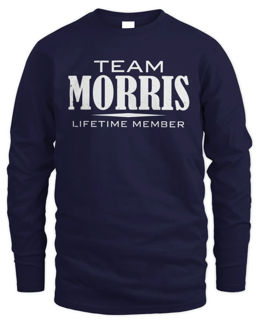 MORRIS BL62-K4-128 - Personalized “Team NAME Lifetime Member” - Men's Long Sleeved T-Shirt - Navy