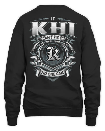 KHI AP81-K4-626 - Personalized Ahmed Quote Apparel “If Ahmed Can't Fix It, No One Can” - Unisex Sweatshirt - Black