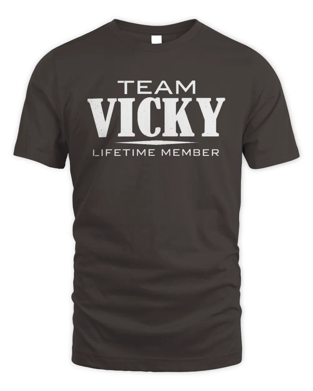 VICKY BL62-K4-128 - Personalized “Team NAME Lifetime Member” - Unisex Standard T-Shirt - Dark Chocolate