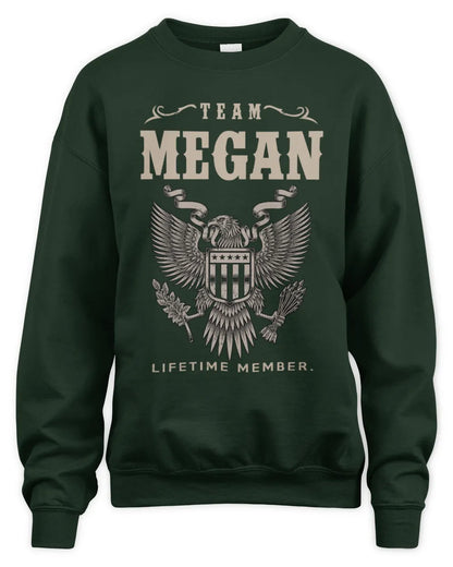 MEGAN TP06-K82 – Personalized Classic Style Apparel “Team NAME Lifetime Member” - Unisex Sweatshirt - Forest Green