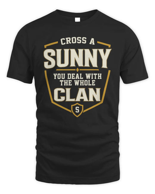 SUNNY NT1-K008 Cross A/An NAME, You Deal With the Whole Clan | Personalized Vintage T-Shirt