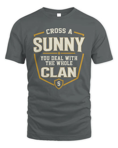 SUNNY NT1-K008 Cross A/An NAME, You Deal With the Whole Clan | Personalized Vintage T-Shirt - Unisex Standard T-Shirt - Charcoal