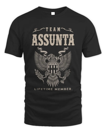 ASSUNTA TP06-K82 – Personalized Classic Style Apparel “Team NAME Lifetime Member” - Unisex Standard T-Shirt - Black